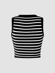 Classy Stripe Crop Tank Top