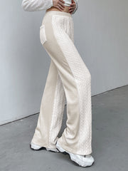 Cable Knit Wide Leg Pants