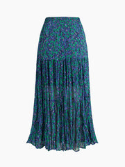 Semi-Sheer Orchid Pleat Long Skirt