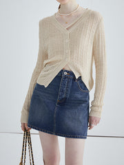 Asymmetrical Knit Cardigan