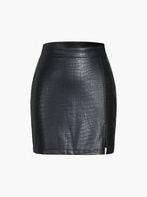 Faux Leather Textured Mini Skirt