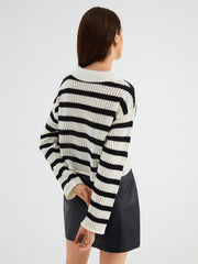 Wear Your Stripe Collared Crop Cardigan