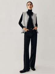 Raw Hem Double Pocket Knit Vest