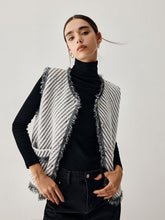 Raw Hem Double Pocket Knit Vest