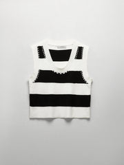 Contrast Stitch Stripe Tank Top