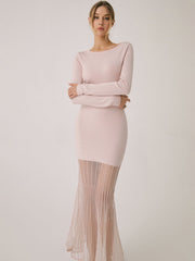 Lace Hem Mermaid Midi Sweater Dress