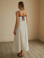 Minimalism Contrast Trim Long Dress