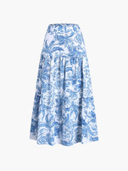Seaside Joy Print Twist Detail Skirt Set