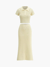 Knitted Beaded Midi Skirt Set