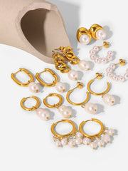 Double Pearl Hoop Earrings