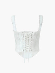 Cotton Blends Lace Up Cami Top