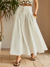 Oversized Button Ruched Pockets Skirt