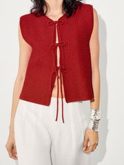 Tie Front Sweater Vest