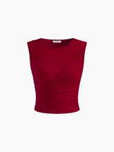 Leisure Pleated Sleeveless Tank Top