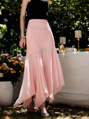 Paneled Pleated Maxi Skirt
