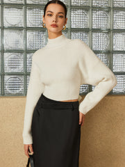 Wool-Blend Tie Open Back Sweater