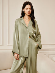 Satin Draped Pants Set