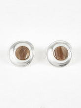Wood Grain Silver Stud Earrings