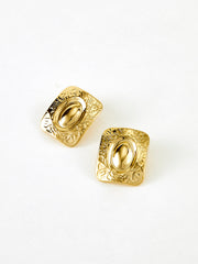 Square Texture Stud Earrings