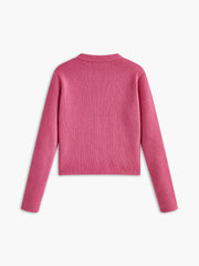 Crew Neck Golden Button Knit Outerwear