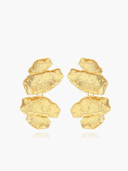 Irregular Golden Leaves Drop Earrings