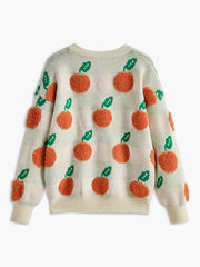 Orange Pattern Striped Sweater