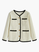 Elegant Contrast Binding Pockets Blazer