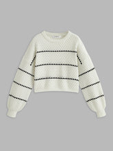 Oversized Contrast Striped Sweater