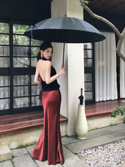Pleated Satin Maxi Skirt