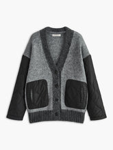 V-Neck Panel Pockets Knit Outerwear