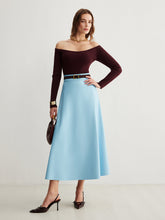 Flowy Zipper PU Leather Skirt Without Belt