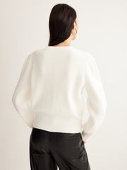 Embroidery-Bow Button Short Cardigan