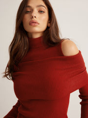 Elegant Turtleneck Cutout Knit Top