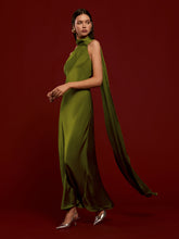 Asymmetrical Backless Satin Dress