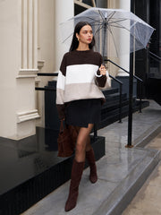Versatile Color Block Pullover Sweater