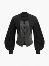 2 in 1 Lantern Sleeve Tweed Jacket