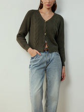 Retro Button Twist Cardigan