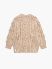 Rhinestone Pullover Twist Sweater