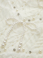 Romance Lace Trim Beaded Sweater