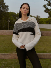 Sailor-Collar Color Block Short Sweater