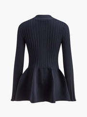 V-Neck Ruffle Button Cardigan