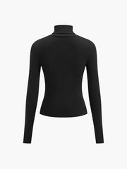 Minimalist Turtleneck Slim Knit Top