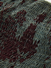 Semi-Sheer Button Detail Velvet Floral Cami Top