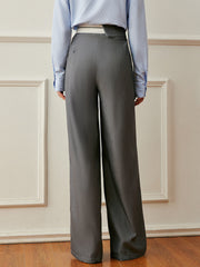 Color Block High-Waisted Pleated Pants