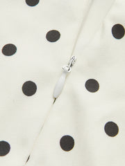 Polka Dot Lace-Up Back Dress