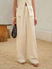 Elegant Mid-Waisted Wide-Leg Pants