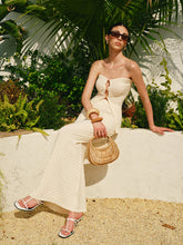 Cut-Out Strapless Textured Skirt Set