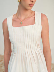 Square Neck Pleated Shorts Set