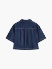 Denim Pocket Detail Shorts Set