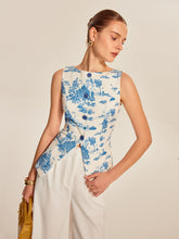 Printed Sleeveless Split Hem Vest